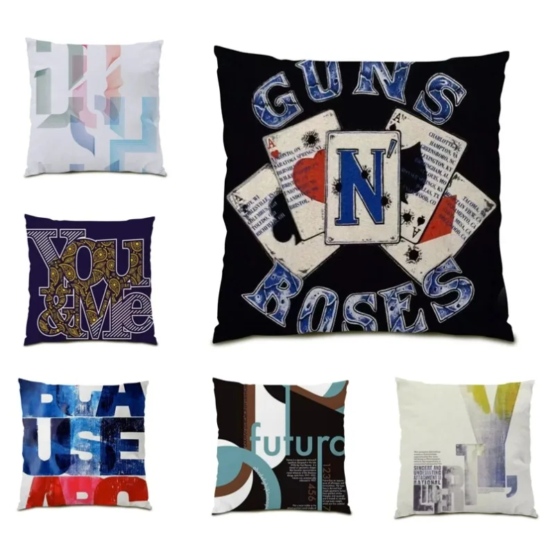 

Sofa Decorative Pillowcases Art Decor Letter Comfortable Cushion Covers 45x45 Home Textile Decorative Sofa Cushion DF1492