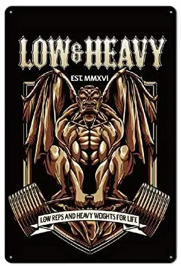 

Retro Tin Sign Low and Heavy Decoration Cafe Family Bar Restaurant 12x8 Inch