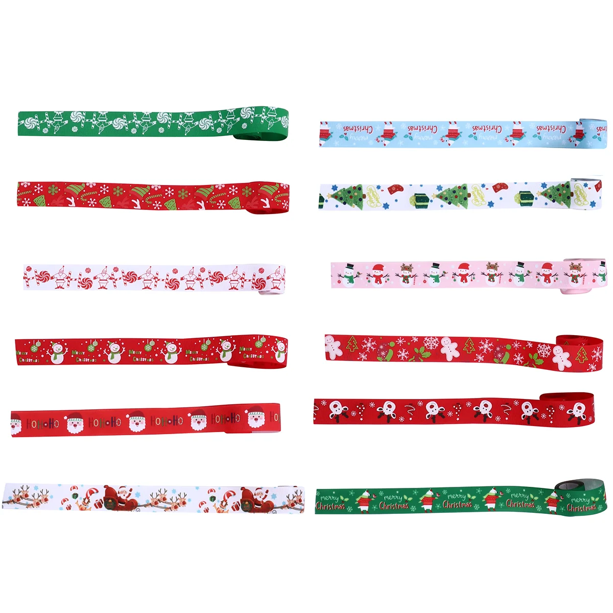 

12pcs Christmas Ribbon Gift Package Wrapping DIY Gift Tool (Random Style)