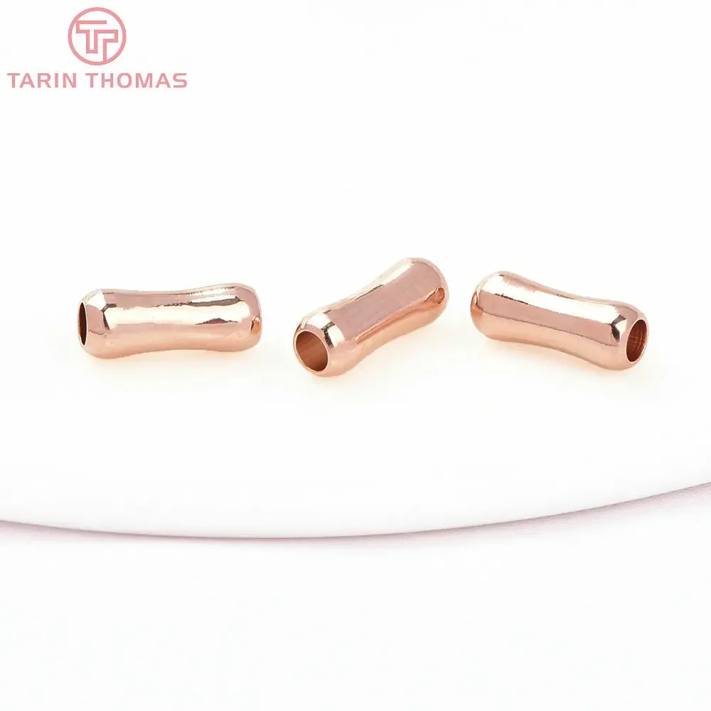 (5478) 20 шт. 3x9 мм 24-каратного золотого цвета латунные бусины-разделители в форме