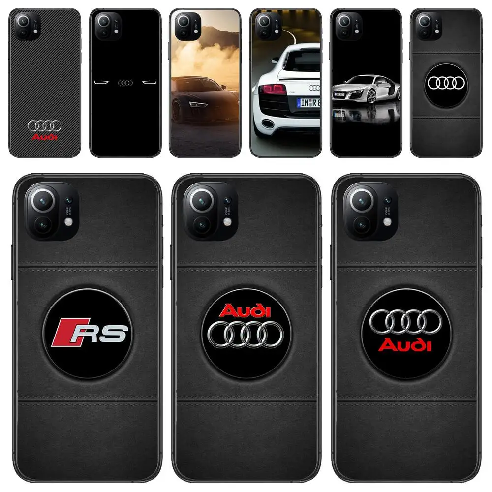 

Чехол для телефона Audi с логотипом спортивного автомобиля для Xiaomi 13 12 11T 9 11 10C 9T 8 9SE 11i Lite Ultra Note10 Poco F3 M4 M3 Pro, черные мягкие чехлы