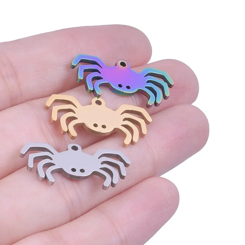 

WZNB 5Pcs Stainless Steel Charms Crab Charms Ocean Animal Pendant For Jewelry Making DIY Earrings Necklace Accessories Wholesale