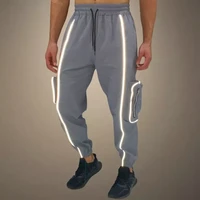night reflective sweatpants trousers black gyms track pants mens joggers pants fitness casual men sportswear track bottoms