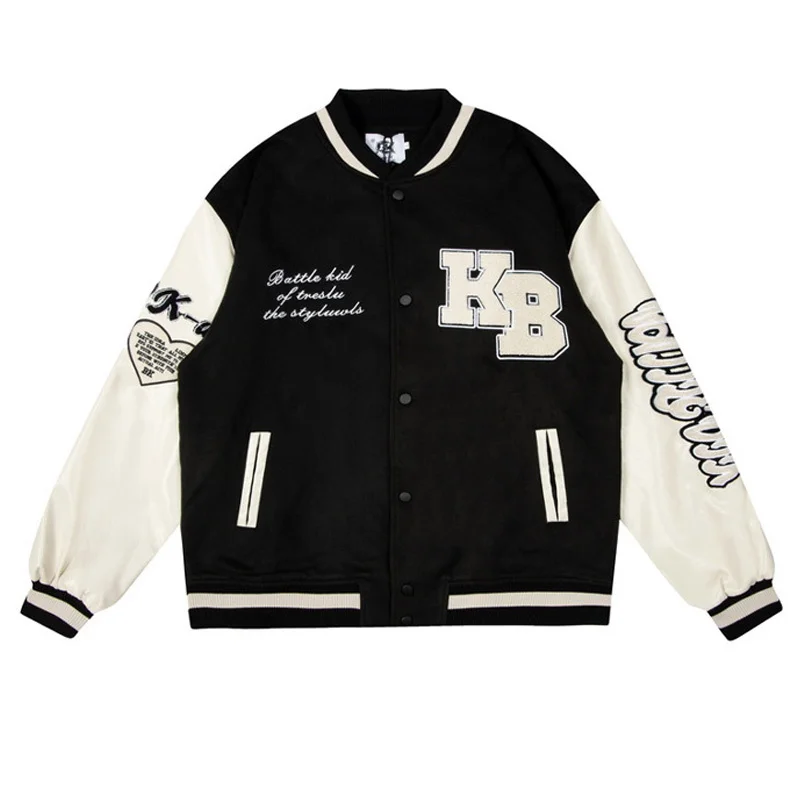 

Varsity Jacket Men Women Spring Patchwork Letter Embroidery Bomber Casual Streetwear College Baseball Coat Autumn 2023