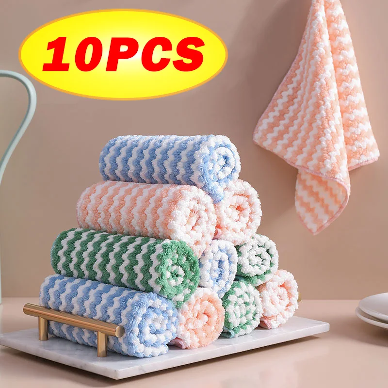 

25X25cm Microfiber Towel Absorbent Kitchen Cleaning Cloths Non-stick Oil Dish Towel Rags Napkins Household Cleaning Towel