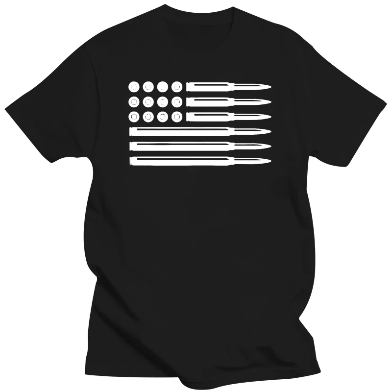 2019 Fashion Bullets American Flag T-Shirt Usa Pro Gun Rights Infidel Nra Patriotic 2A Murica