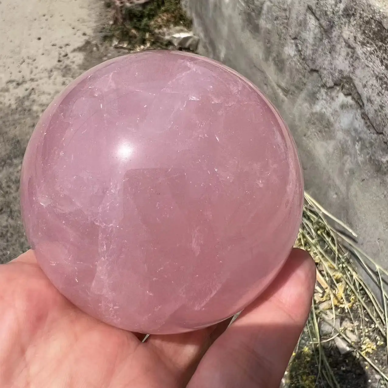 

6-7CM High Quality Natural Pink Rose Quartz Crystal Ball Sphere Home Decor Gifts