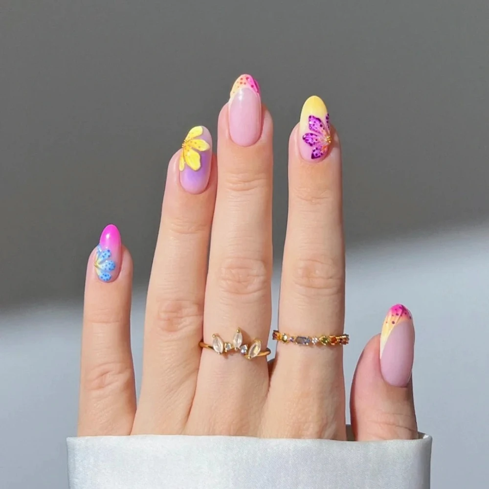 10 шт. искусственные ногти с полным покрытием для девочек