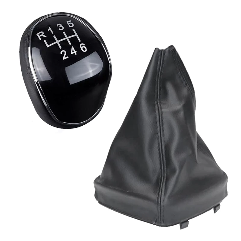 

6 Speed Leather Gear Shift Knob Shift Lever Gaitor Cover for Mondeo IV C-MAX Transit Focus MK3 MK4 Kuga
