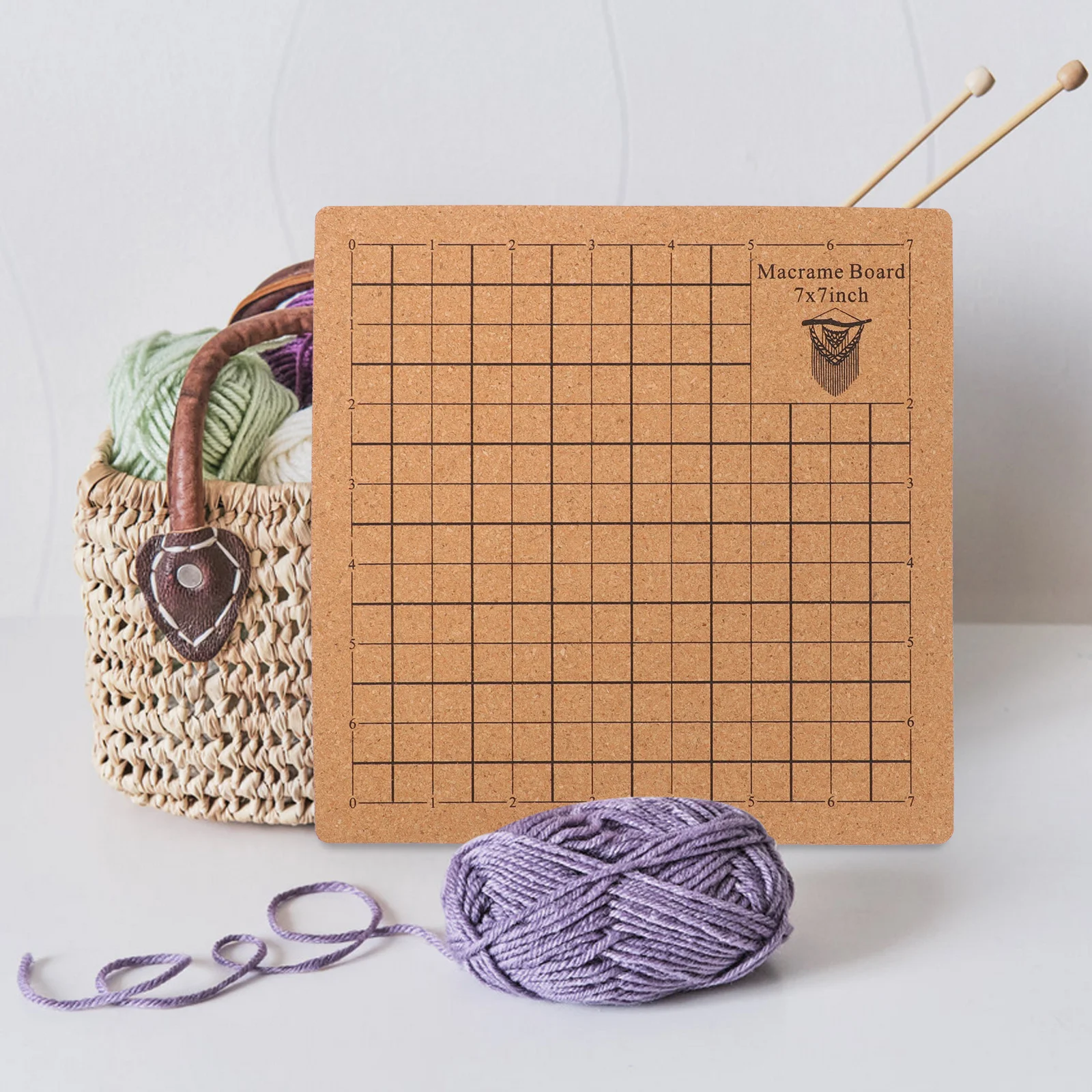 

1 Set of Wood Macrame Board Wood Board Grid Rope Knotting Board for Knotting Project with T Pins