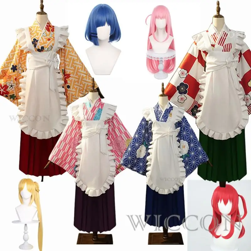

Gotou Hitori Anime Bocchi The Rock Cosplay Maid Uniform Dress Ijichi Nijika Yamada Ryo Kita Ikuyo Role Party Cosplay Costume