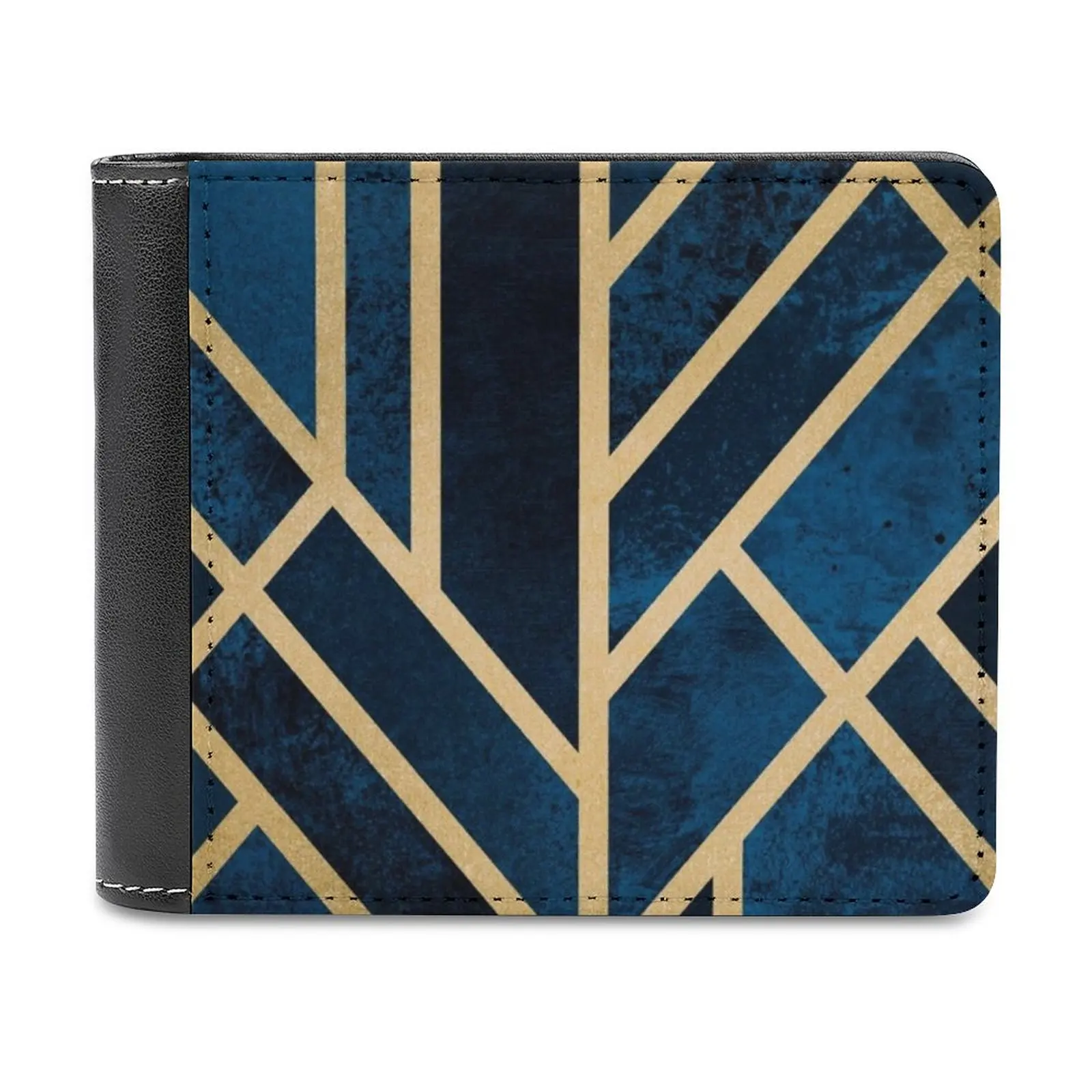 

Кожаный кошелек в стиле арт-деко, полуночная кожа, зеркальный кошелек, Роскошный кошелек с рисунком абстрактных линий, мозаика золотого, зол...