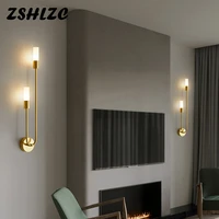 modern led copper wall lamp leftright combination wall light for living room bedroom corridor aisle background decor wall lamps