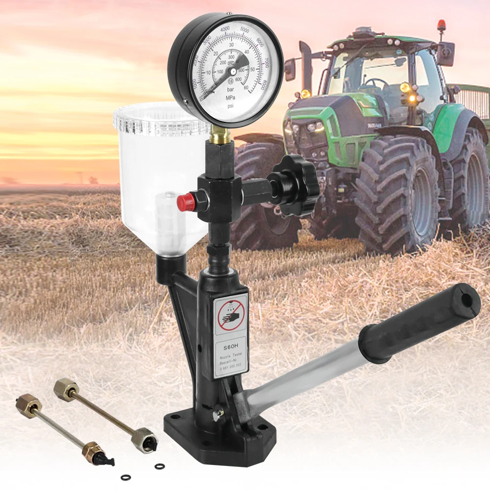 

Common Rail Pressure Tester Diesel Fuel Injector Nozzles Tester 10mm Plunger with Dual Scale Gauge for S60H Car Repair Tool