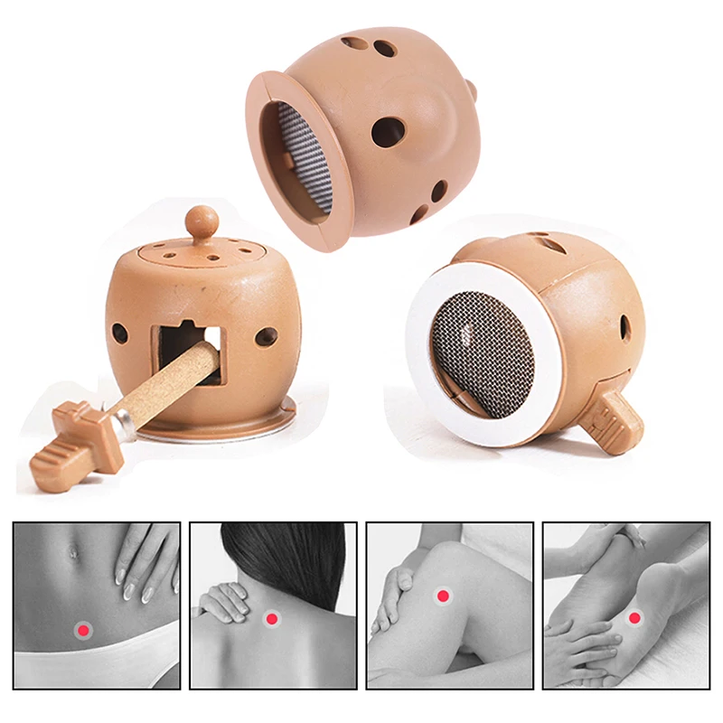 

1 Pc Durable Adjustable Temperature Moxibustion Box With Wearable Rope Moxa Box Pain Relief Moxa Cone Burner Warm Massager