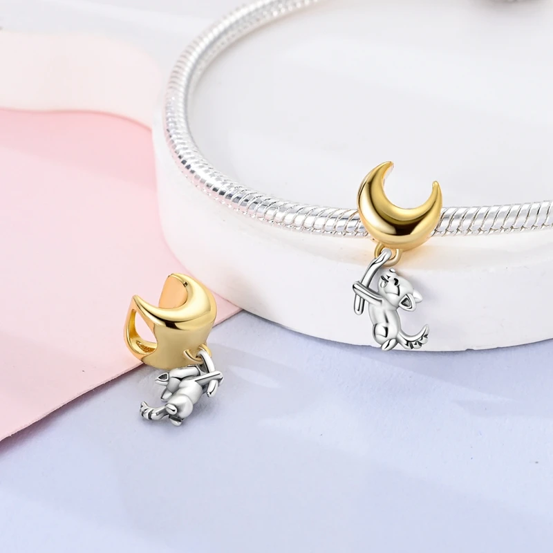 Шармы из серебра 925 пробы для браслета в виде гантели с оригинальными бусинами