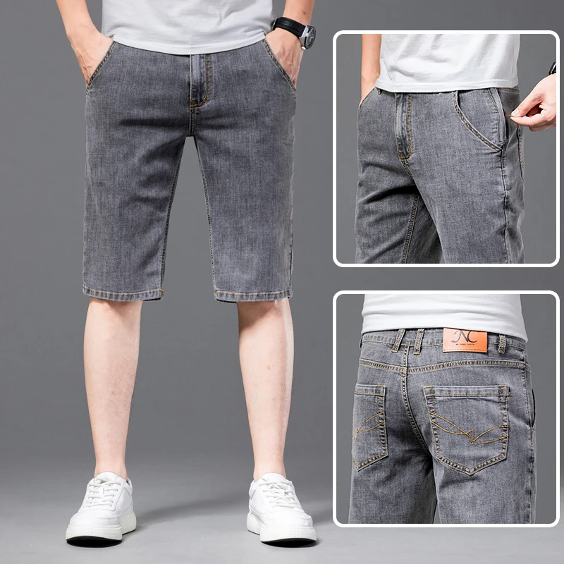 Smoke Grey Men's Summer Denim Shorts 