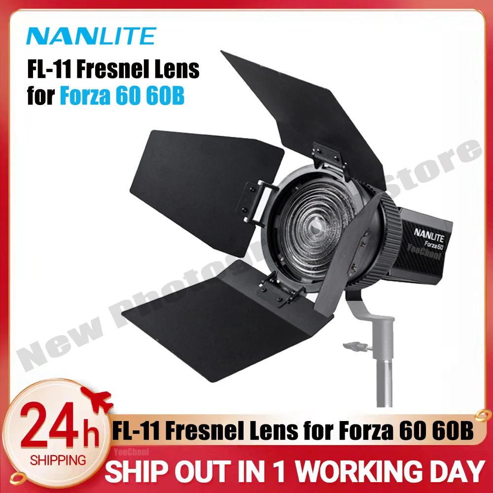 

Nanguang NANLITE FL-11 Fresnel Lens with barndoor spot-to-flood adjustable for NANLITE 60 60B 60W Photography light