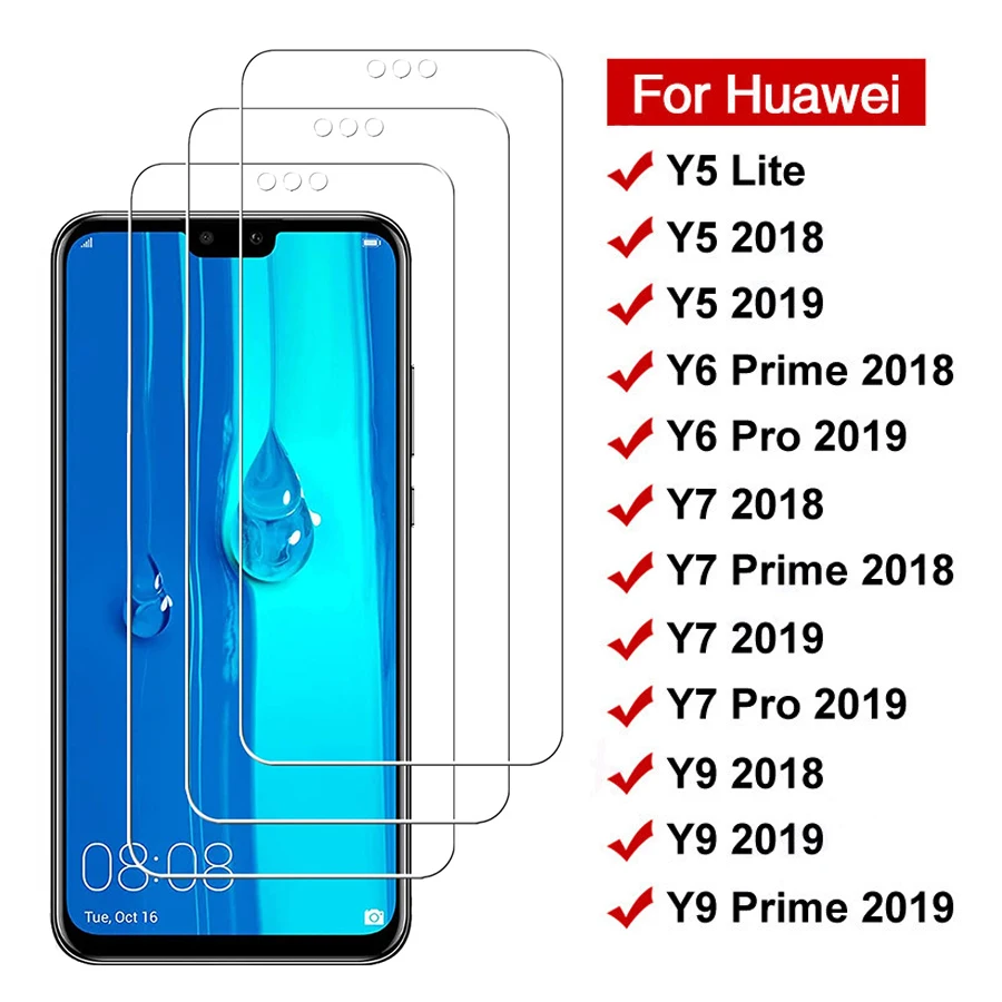 

3pcs Anti-Burst Tempered Glass For Huawei Y5 Y6 Y7 Y9 Prime 2018 Glass Y5 Lite Y 5 6 7 9 Pro 2019 Screen Protector Film huawe