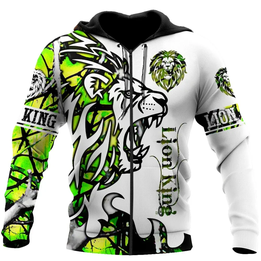 

Bonito leão verde tatuagem camo 3d impresso hoodies dos homens harajuku streetwear moda moletom com capuz unisex jaqueta pulôver