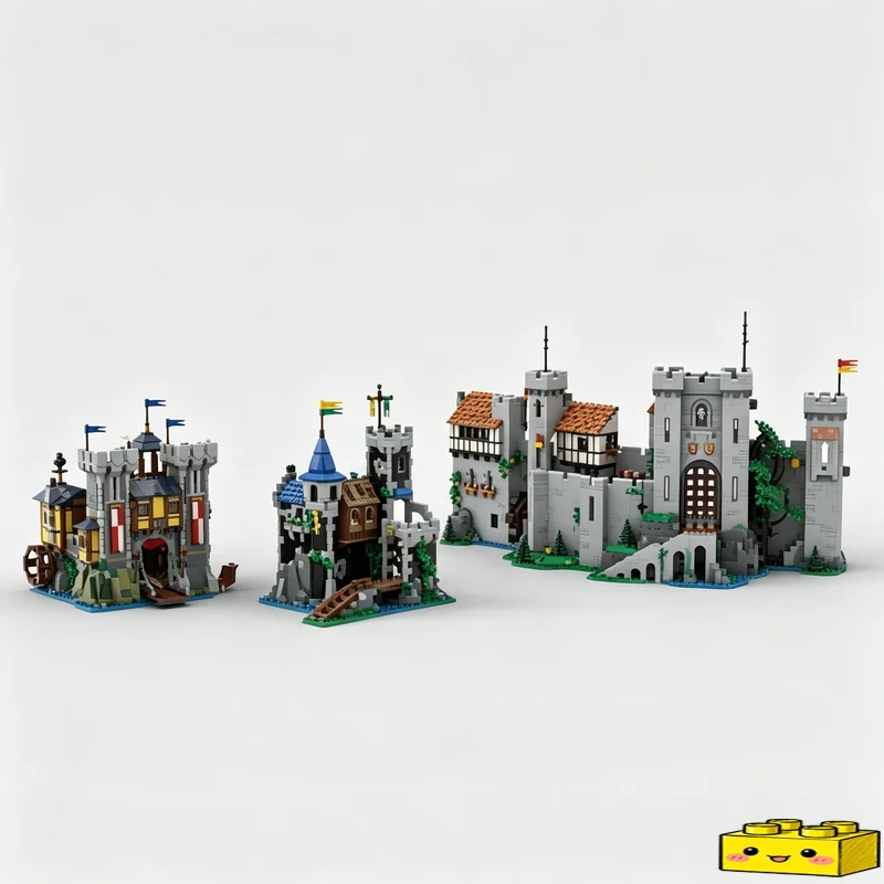 Конструктор MOC «Средневековая крепость на берегу озера» (933 детали), модель башни графства, архитектурная головоломка, развивающая игрушка для сборки своими руками, коллекционный подарок (art.: 3920db98ec205) - 3920db98ec205