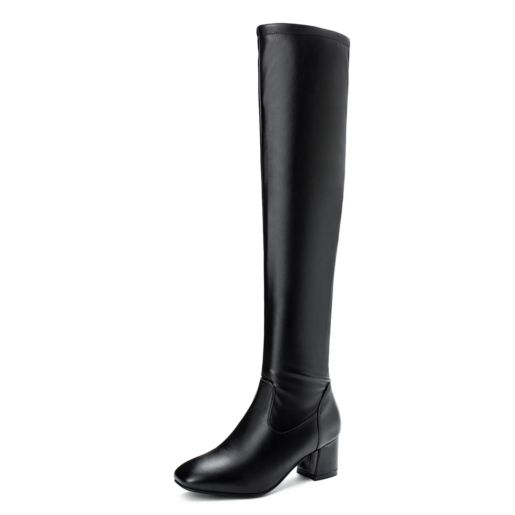 Sexy Fashion Knee High Boots Women Winter Boots Square Heel Long Boots Square Toe Zipper Autumn Female Boots Large size