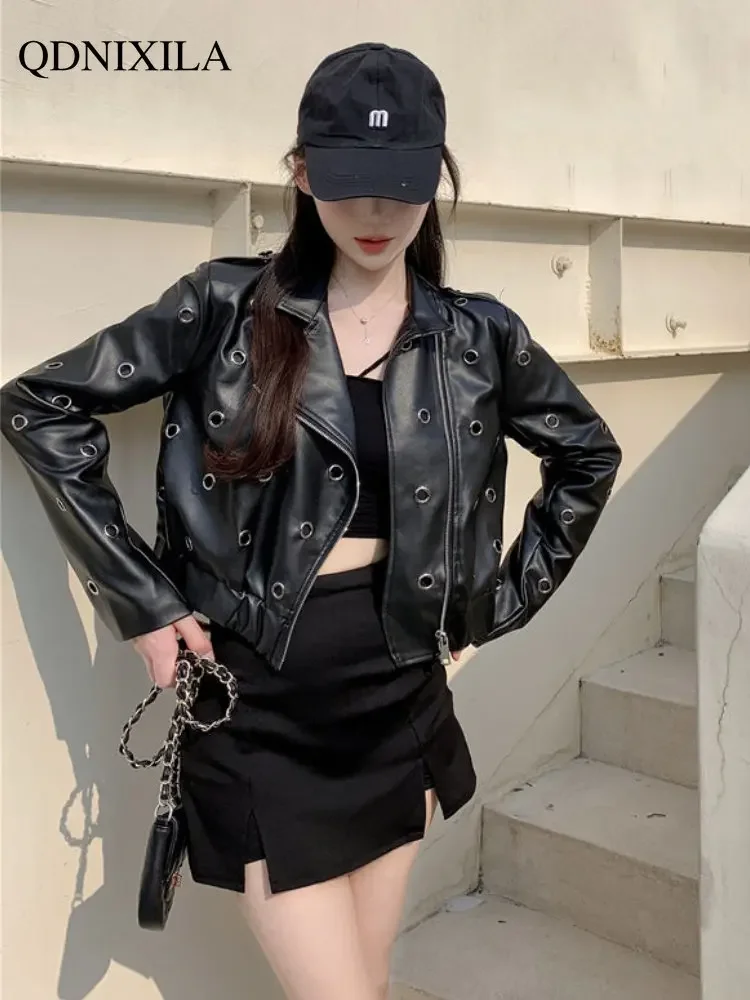 Женская мотоциклетная байкерская куртка на молнии весенняя для женщин новая