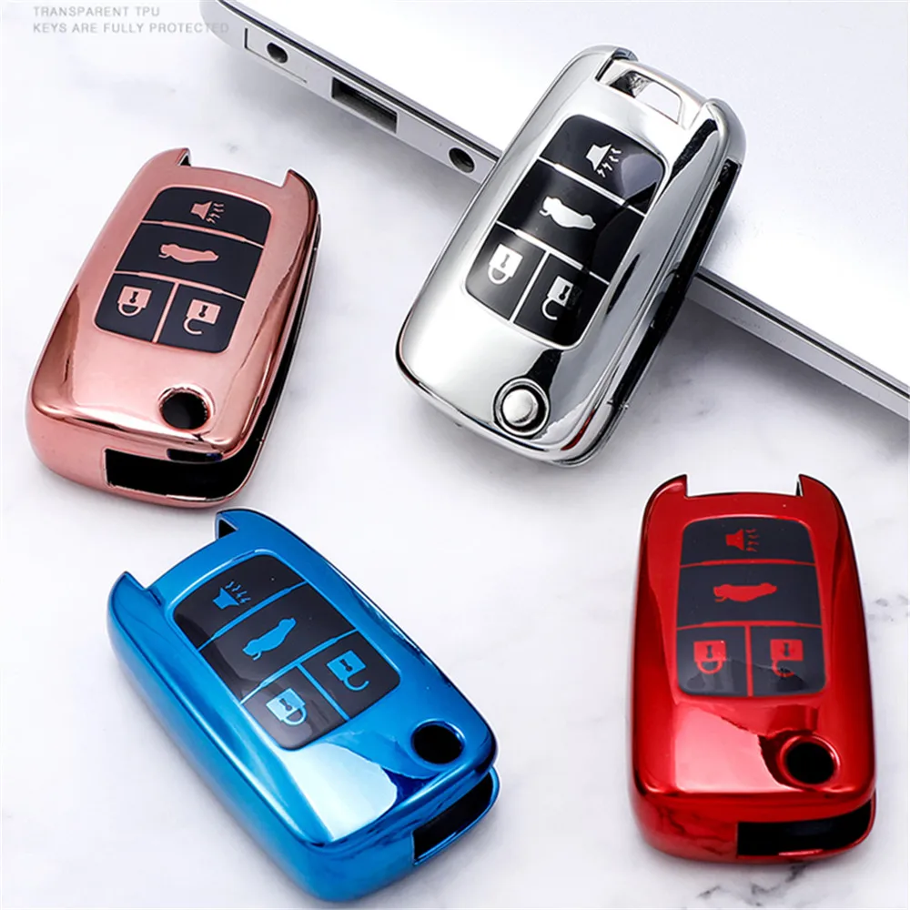 

Soft TPU Car Flip Key Case Cover Shell for Chevrolet Cruze Aveo Trax Sail Malibu for Opel Vauxhall Astra Corsa Meriva Insignia