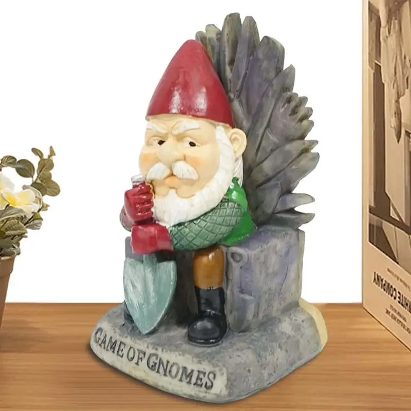 

Game Of Gnomes Garden Sculpture Funny Holding A Shovel Gnome Statue Resin Dwarf Figurines Ornaments Home Office Outdoor Decor