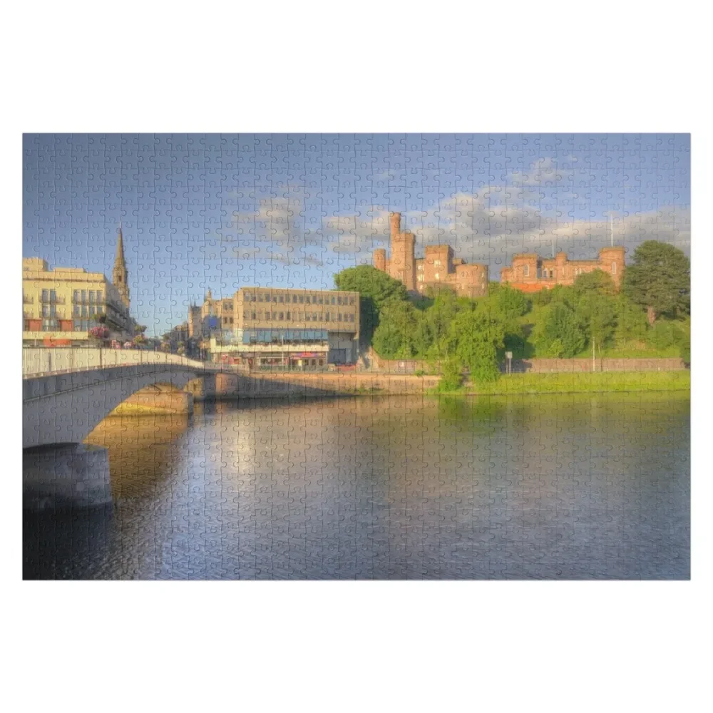 Пазл с рекой и замком Inverness персонализированный подарок деревянный пазл для
