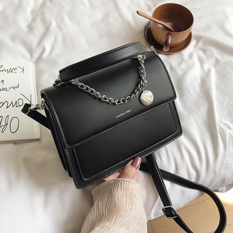 Women's Handbags 2022 New Luxury PU Leather Chains Lady Shoulder Bags Trendy Shopper Bag Wallet Female Crossbody Bag Black White