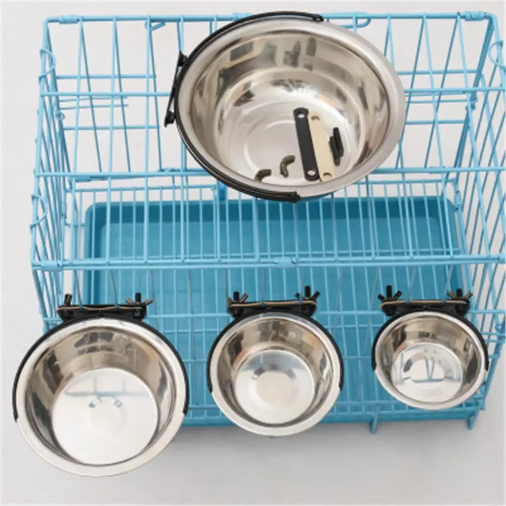 

Cat Steel Cage Stationary Pet Dog Food Hang Bowl Puppy Dog Kitten Bowls Durable Bowls Feeder Stainless Bowl Hanging Can Water