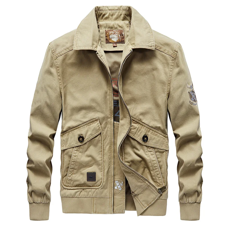 

2022 брендовая мужская куртка-бомбер, хлопковая повседневная куртка, приталенная Мужская куртка, Мужская Уличная одежда с лацканами, бейсбол...