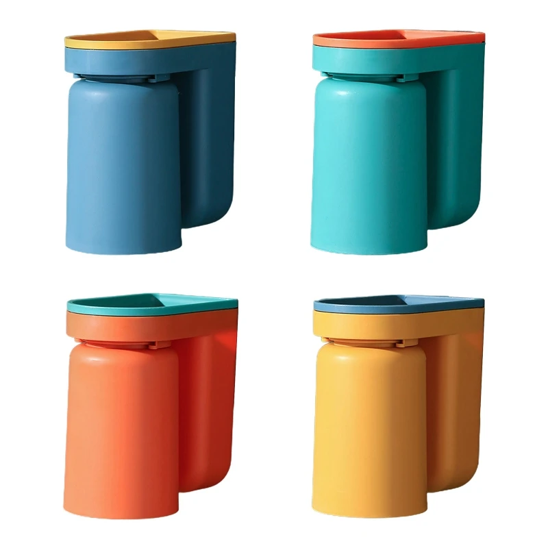 

Mouthwash Cup Holder with Organizer Wall Mounted Toothbrush Toothpaste Rack