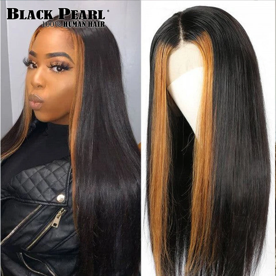 

13X4 Highlight Lace Front Wigs Human Hair Straight HD Lace Front Wigs For Woman Brazilian Glueless Wig Honey Blonde Colored Wig