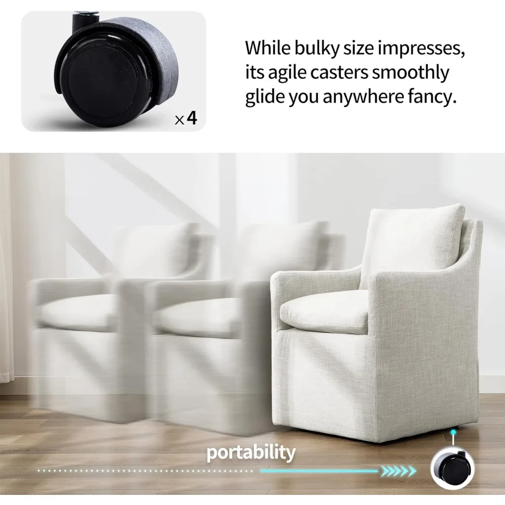 Мягкий обеденный стул льняной с акцентом для гостиной одиночный диван-кресло 4