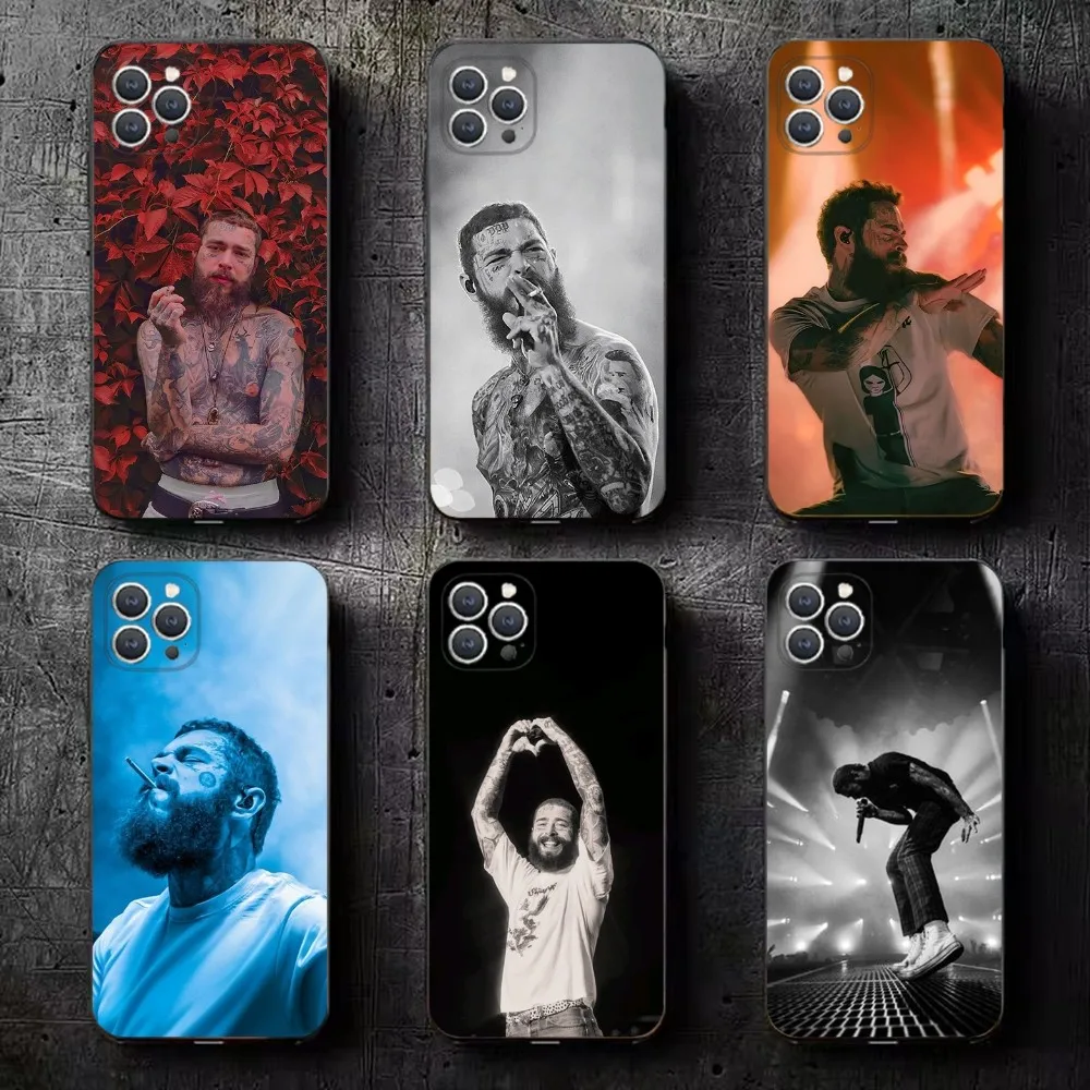 Чехол для телефона P-post Singer M-Malones iPhone 16 15 14 13 12 11 Plus Pro Max XS XR SE Mini 8 7 мягкий