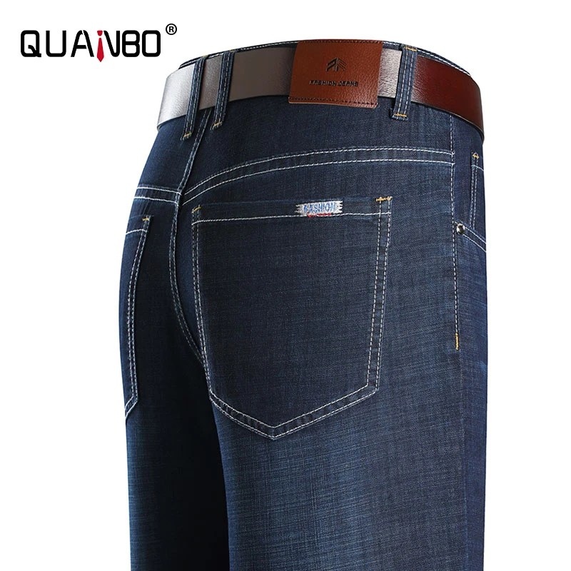 

Summer Thhin Men for Jeans 2022 New Arrivals Men's Loose Straight Youth Business Casual Classic Stretch Blue Denim Trousers