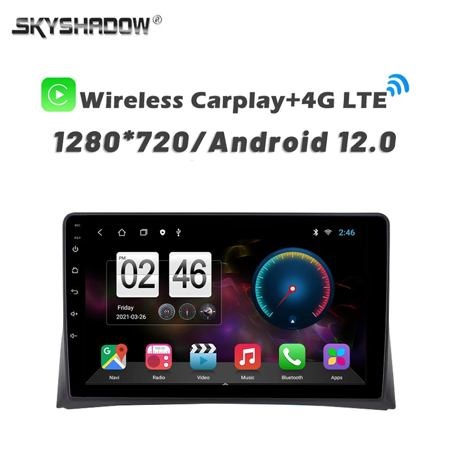 Автомобильный DVD-плеер 720P 8G + 256G SIM Carplay Android 14 0 GPS карта Wi-Fi Bluetooth радио для VW T5 Multivan