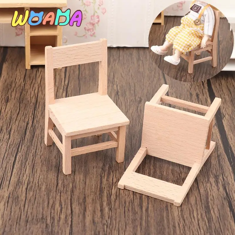 

1/12 миниатюрный деревянный стул для кукольного домика, украшение мебели для гостиной, аксессуары для кукольного домика, игрушка для ролевых игр