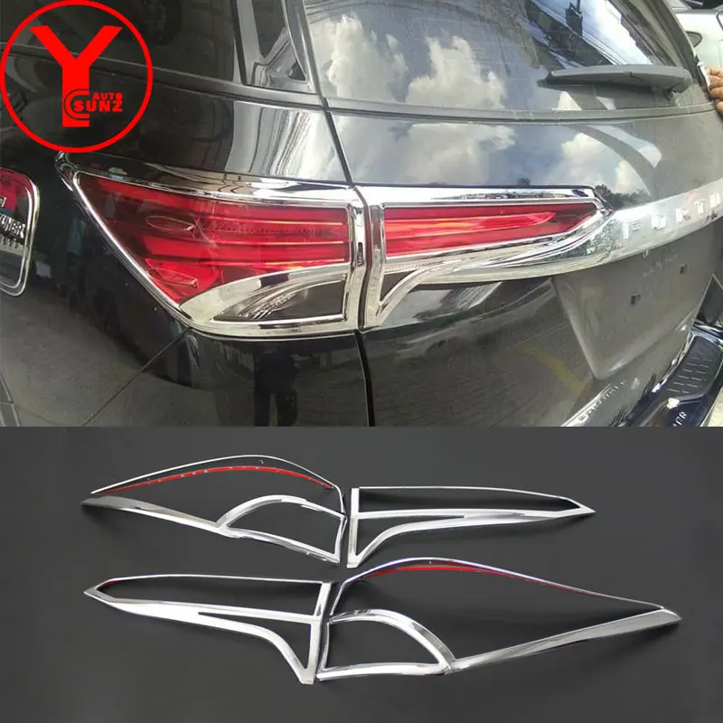 

Factory Tail Light Cover Trim Molding For Toyota Hilux Fortuner sw4 2016 2017 2018 2019 Chrome Rear Lamp Hood Accessories YCSUNZ