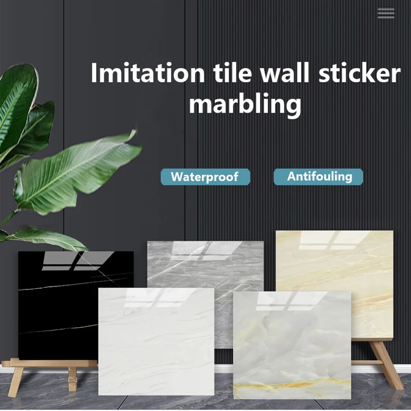 

Imitation Marble Ceramic Tiles, Background Wall Decoration, Waterproof and Moisture-proof Plastic Board Stickers
