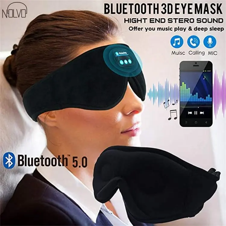 

Bluetooth Headphones Soft Elastic Comfortable Wireless Music Sleeping EarphonesEye Mask Bluetooth Headband Sleep Headphones