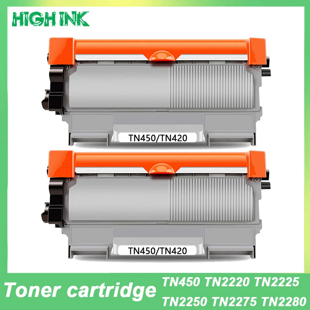 

2 шт. для Brother TN420 TN450 TN2250 420 совместимый картридж с тонером черный TN2210 TN2260 TN2215 для принтеров MFC 7860DW
