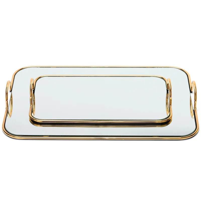 

Креативная зеркальная металлическая рамка, поддон для ювелирных изделий, кольцо, ожерелье, серьги, многофункциональная поддон для просмотр...