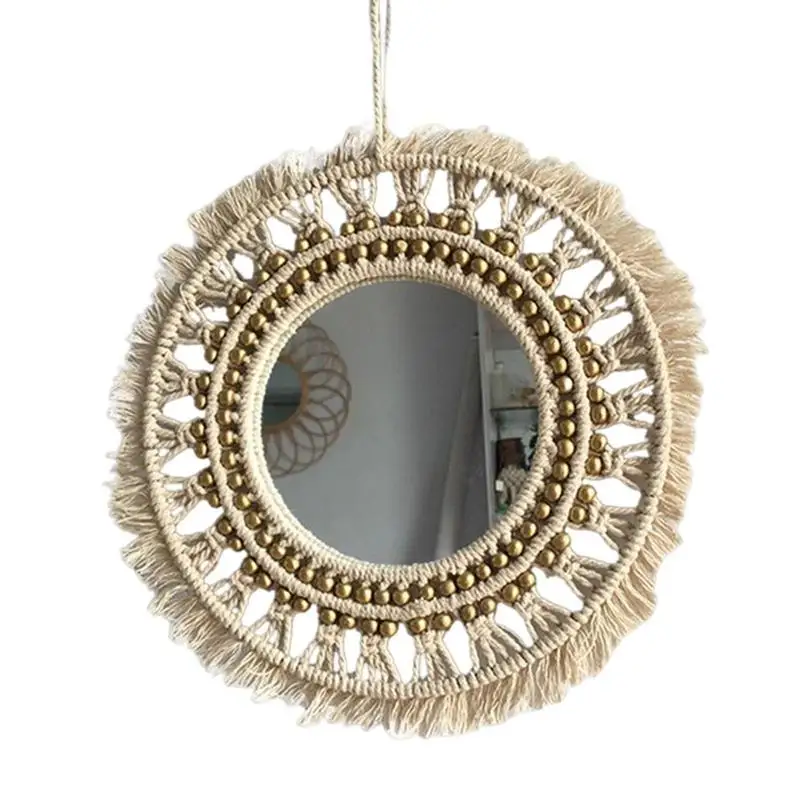 

Hanging Circle Mirror Macrame Wall Mirrors Decorative Wall Circle Mirror Boho Room Decor For Wall Decor Bathroom Make Up Vanity