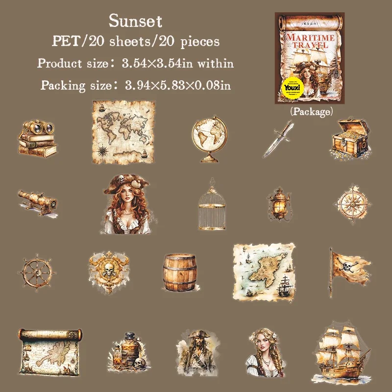 

Набор стикеров JIANWU Морские путешествия