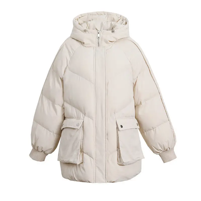 2023 Korean Loose Puffer Jacket Oversize Women's Short Winter Female Coat Women Thickened Parka Feminina Harajuku Outerwear Hood