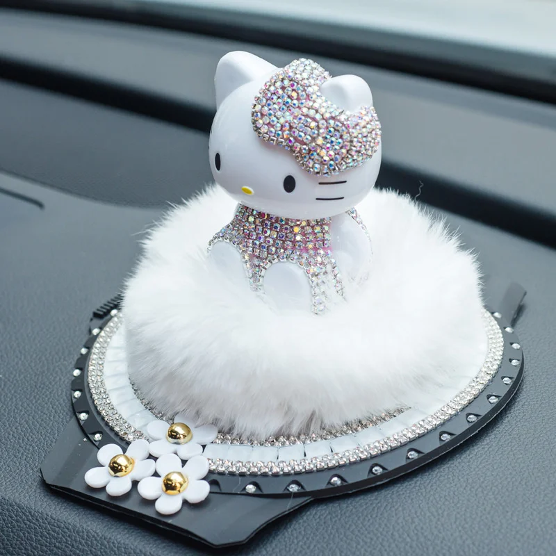 

Автомобильный парфюмерный стол Hello Kitty, украшение для кота, автомобильный парфюм, Алмазный интерьер, Ювелирная центральная консоль, благоро...