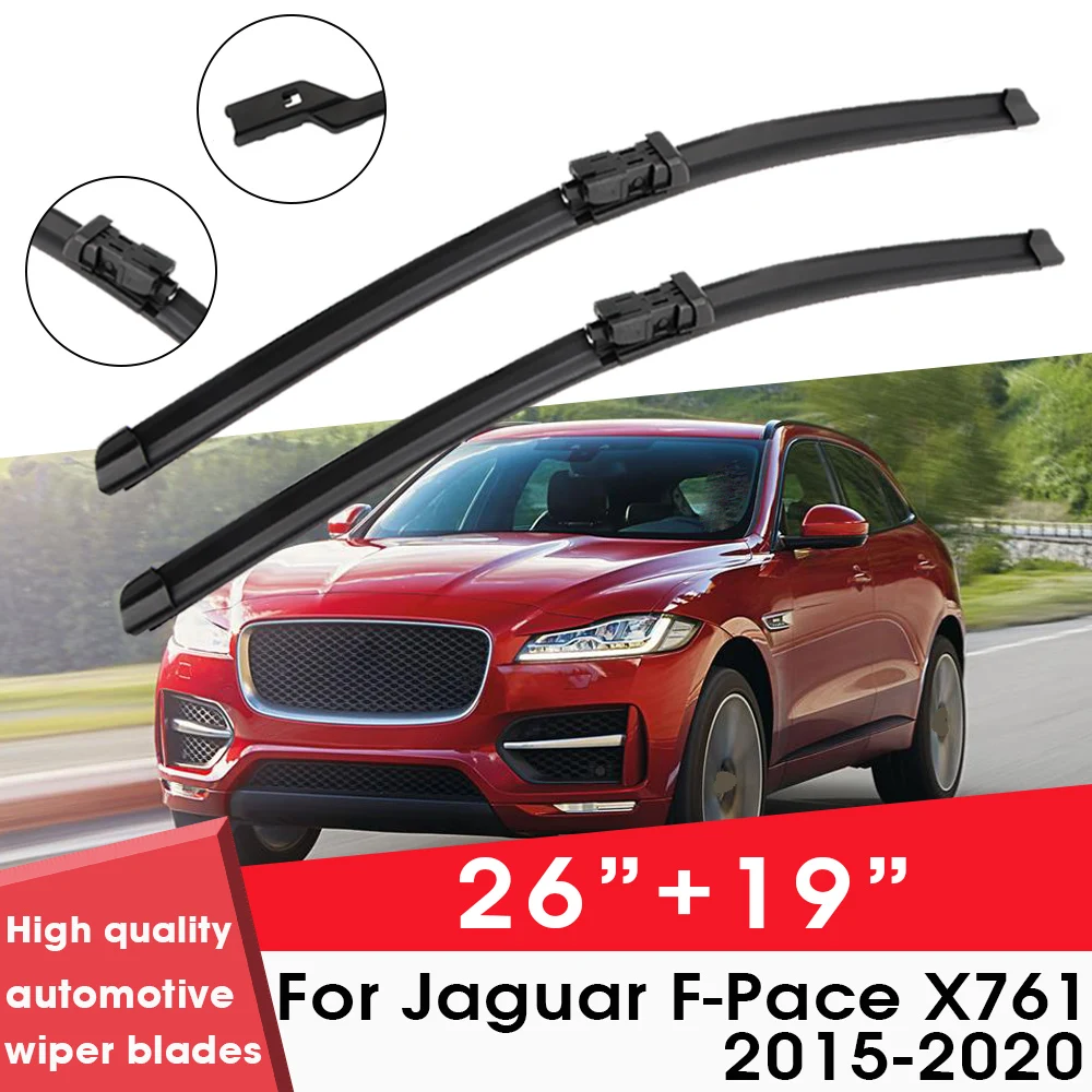 

Car Wiper Blade Blades For Jaguar F-Pace X761 2015-2020 26"+19"Windshield Windscreen Clean Rubber Silicon Car Wipers Accessories